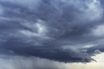 Obraz na płótnie Canvas Dark stormy sky with rainy clouds. Heavy rain is coming.