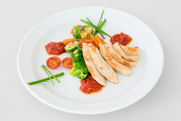 Chicken steak with vegetable