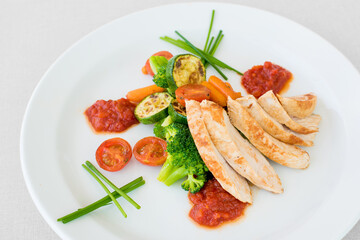 Chicken steak with vegetable
