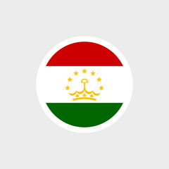 Flag of Tajikistan. Tajik tricolor flag with a crown and a semicircle of stars. State symbol of the Republic of Tajikistan.