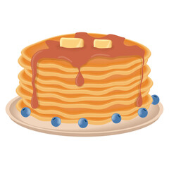 pancakes with honey and blueberries