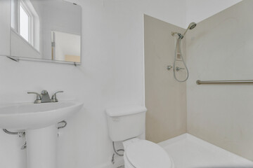 Bathroom with shower and sink