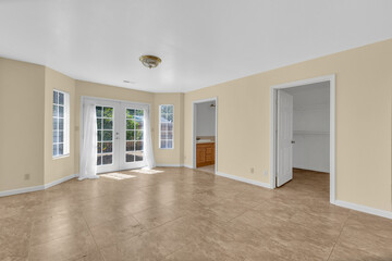 Master bedroom with doors