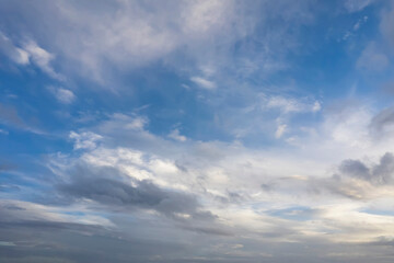 Beautiful blue cloudy sky. Nature background for design purpose. - obrazy, fototapety, plakaty