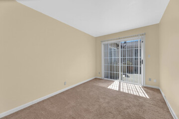 Bedroom with carpet and walls