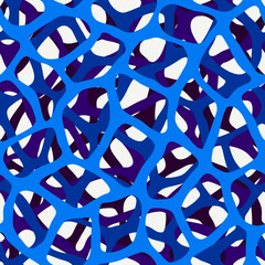Organic cells seamless pattern. Natural mesh texture. Scientific, biology, chemistry print. Spongy structure background