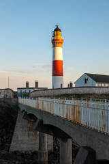 3 November 2022. Boddam, Aberdeenshire, Scotland. This is the Buchan Ness Lighhouse in Boddam as the sun was setting for the day.