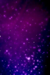 Purple glowing particles background cinematic atmosphere. Glittering sparkling bokeh party overlay with copy space for text.