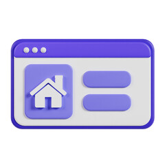 3d home icon symbol website service cloud