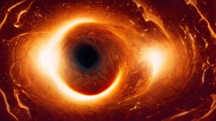 On April 10, 2019, scientists released the first photograph of a black hole, located at the centre of the galaxy Messier 87, also known as M87. Black background with copy space. 3D illustration