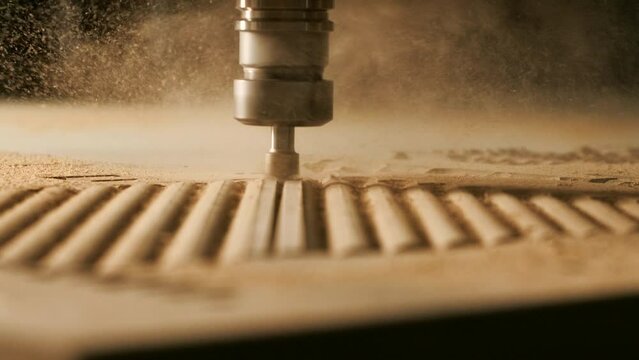 Work process. Creative. Machining by cutting planes using special equipment.