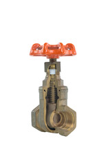 detail of water works gate valve made from brass, 0.5 inch  diameter - 544472864
