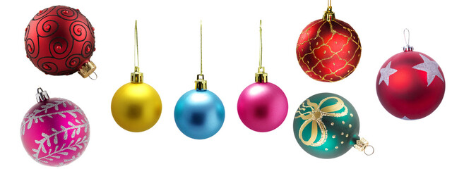 Christmas balls collection. for christmas decoration.transparent background.
