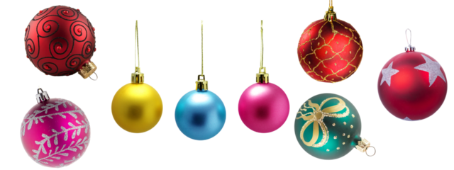 Christmas balls collection. for christmas decoration.transparent background.