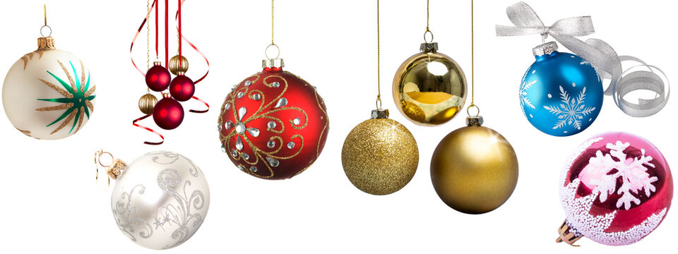 Christmas balls collection. for christmas decoration.transparent background.