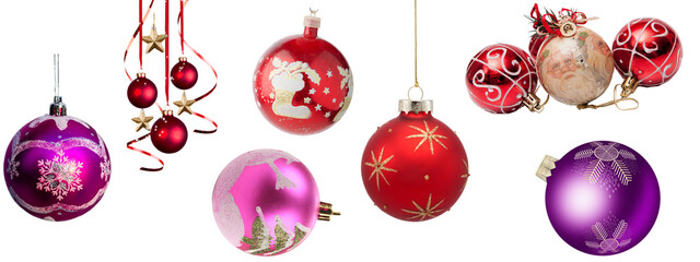 Christmas balls collection. for christmas decoration.transparent background.