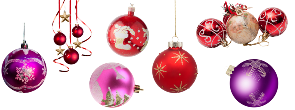Christmas balls collection. for christmas decoration.transparent background.