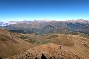 Vall the Boí, Pyrenees, Spain. A Hike over the ridge and summits around the valley of Boí during autumn.
