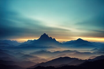 Mountain range in the morning Have beautiful light