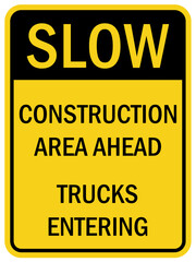 Road construction sign and label