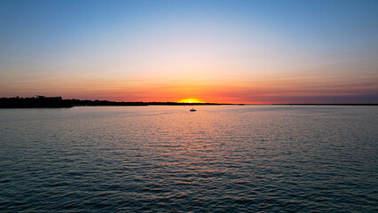 sunset over the lake