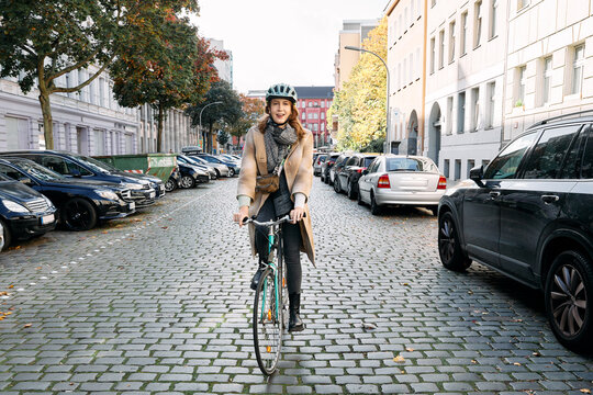 Woman on her bike
