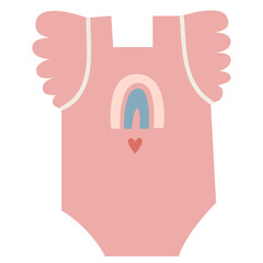 Cute pink body for baby. Print for nursery decor. Scandinavian style kids room decoration.