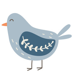 Cute boho bird. Print for nursery decor. Scandinavian style kids room decoration.