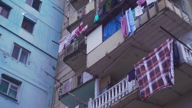 Makeshift Clothesline in Slums