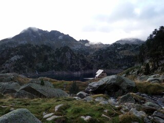 Pyrenees, Carros de Foc hiking tour. A week long hike from hut to hut on a natural scenery with lakes, mountains and amazing flora and fauna.
