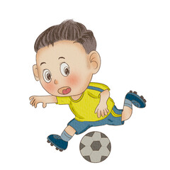 drawing of a boy playing football