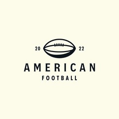 american football line vintage style logo vector template illustration design
