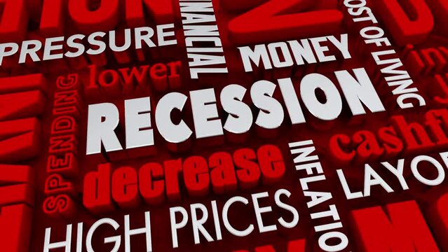 Recession Bad Poor Economy Trend Job Money Loss 3d Animation
