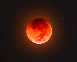 Red Moon Eclipse art from November 8 2022, last moon eclipse of the year