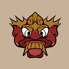 balinese mask vector illustration specially made for branding, advertising and so on
