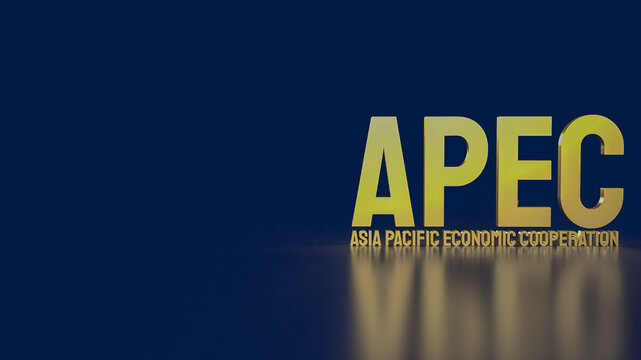 The gold apec or Asia pacific economic cooperation for event business concept 3d rendering
