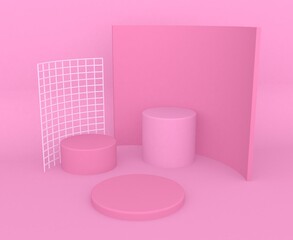Pink backdrop with grid