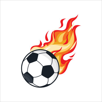 soccer ball with flames
