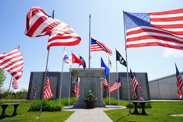 American flags were placed up in the Milwaukee, Wisconsin community to honor veterans memorial day.