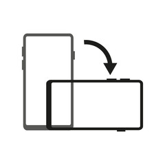 Rotate phone icon. Linear illustration. Single line. Vector illustration. Stock image. 