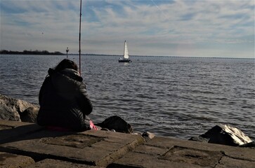 Descansando en la costa