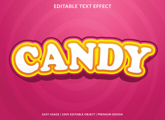 candy editable text effect template with abstract background use for business logo and brand