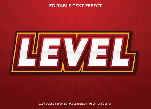 level editable text effect template with abstract background use for business logo and brand