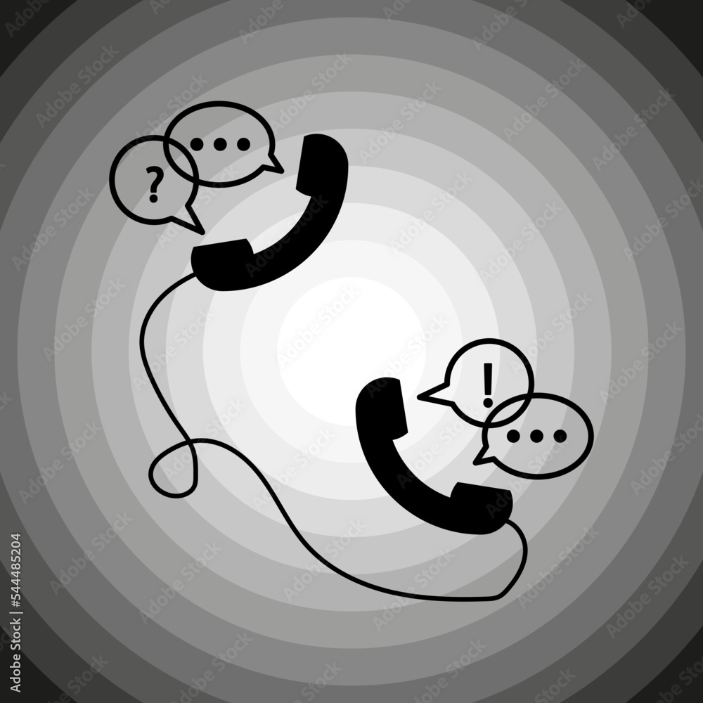 Aufkleber handsets messages in retro style. customer support website. call symbol. vector illustration. stock 