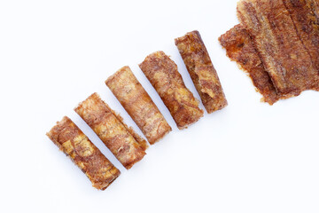 Sun dried banana roll snacks