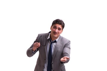 Bankrupt businessman isolated on white background