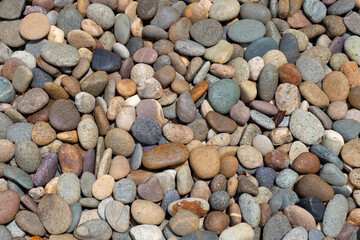 Pebbles, sea stones for background