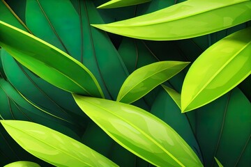 tropical trees and leaves for digital printing wallpaper, custom design wallpaper 3D illustration