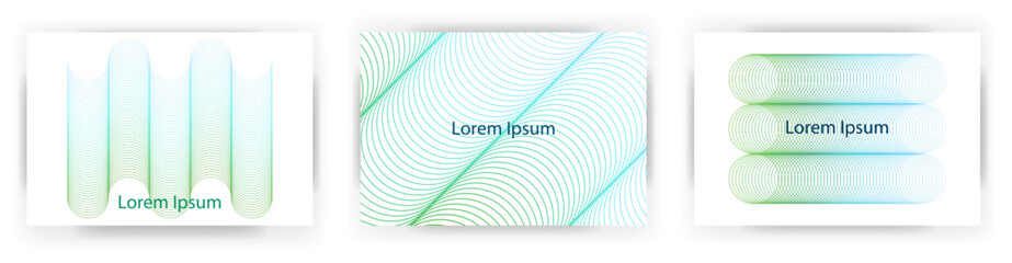 Postcard/はがきテンプレート/グラデーションラインアート/DM/ポストカード/名刺デザインの　テンプレートセット