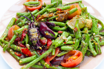 Spicy long bean salad. Thai food